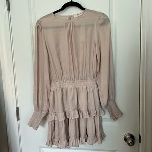 The Impeccable Pig Blush Pink Drop Waist Long Sleeved Dress